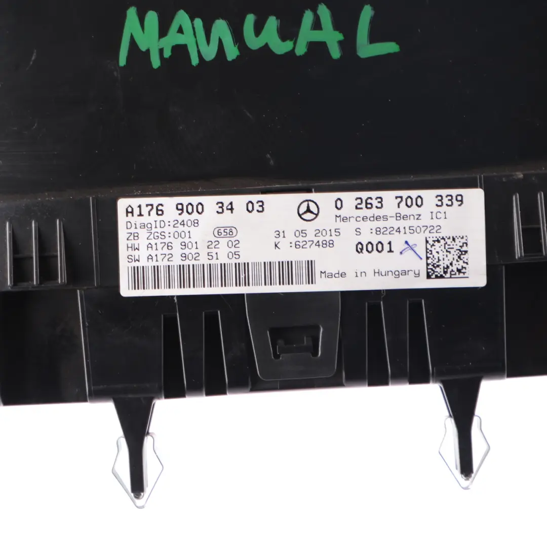 Instrument Cluster Speedo Clocks Meter Manual to Mercedes W176 Diesel with Part number A1769003403 Mercedes W176 Diesel Instrument Cluster Speedo Clocks Meter Manual - SKU rhd-A1769003403-1 - Part number A1769003403