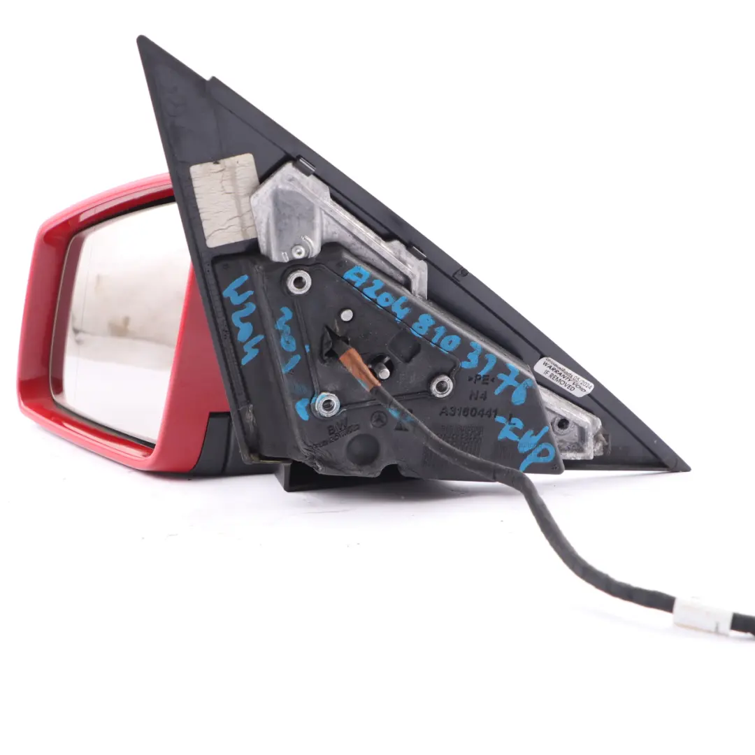 Wing Mirror Outside Door Left N/S Feueropal Fire Opal Red - 590 to Mercedes W204 with Part number A2048103776 Mercedes W204 Wing Mirror Outside Door Left N/S Feueropal Fire Opal Red - 590 - SKU rhd-A2048103776-FUP - Part number A2048103776