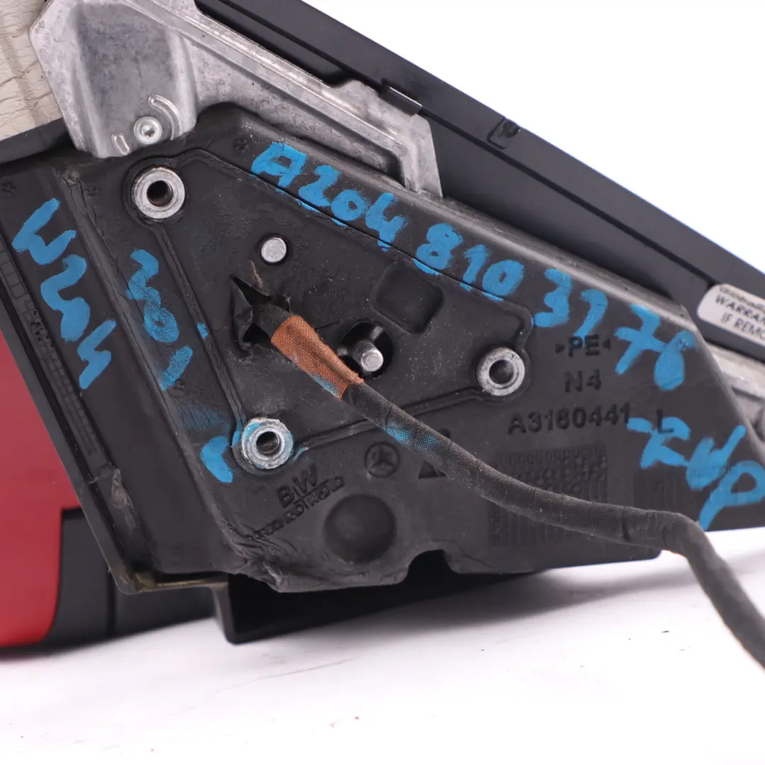 Wing Mirror Outside Door Left N/S Feueropal Fire Opal Red - 590 to Mercedes W204 with Part number A2048103776 Mercedes W204 Wing Mirror Outside Door Left N/S Feueropal Fire Opal Red - 590 - SKU rhd-A2048103776-FUP - Part number A2048103776