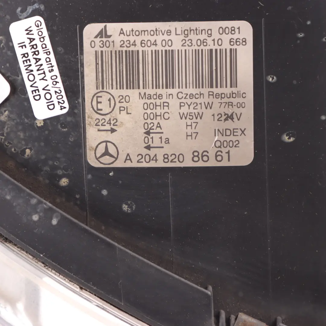 Mercedes W204 Headlamp Headlight Lamp Light Front Right O/S - SKU rhd-A2048208661-1 - Part number A2048208661