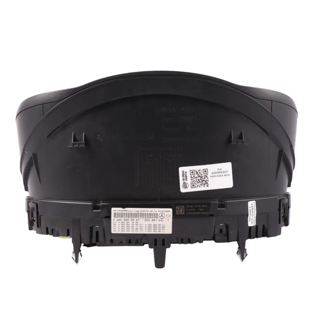 Instrument Cluster Speedometer Speedo Automatic to Mercedes W205 Petrol with Part number A2059002027 Mercedes W205 Petrol Instrument Cluster Speedometer Speedo Automatic - SKU rhd-A2059002027 - Part number A2059002027