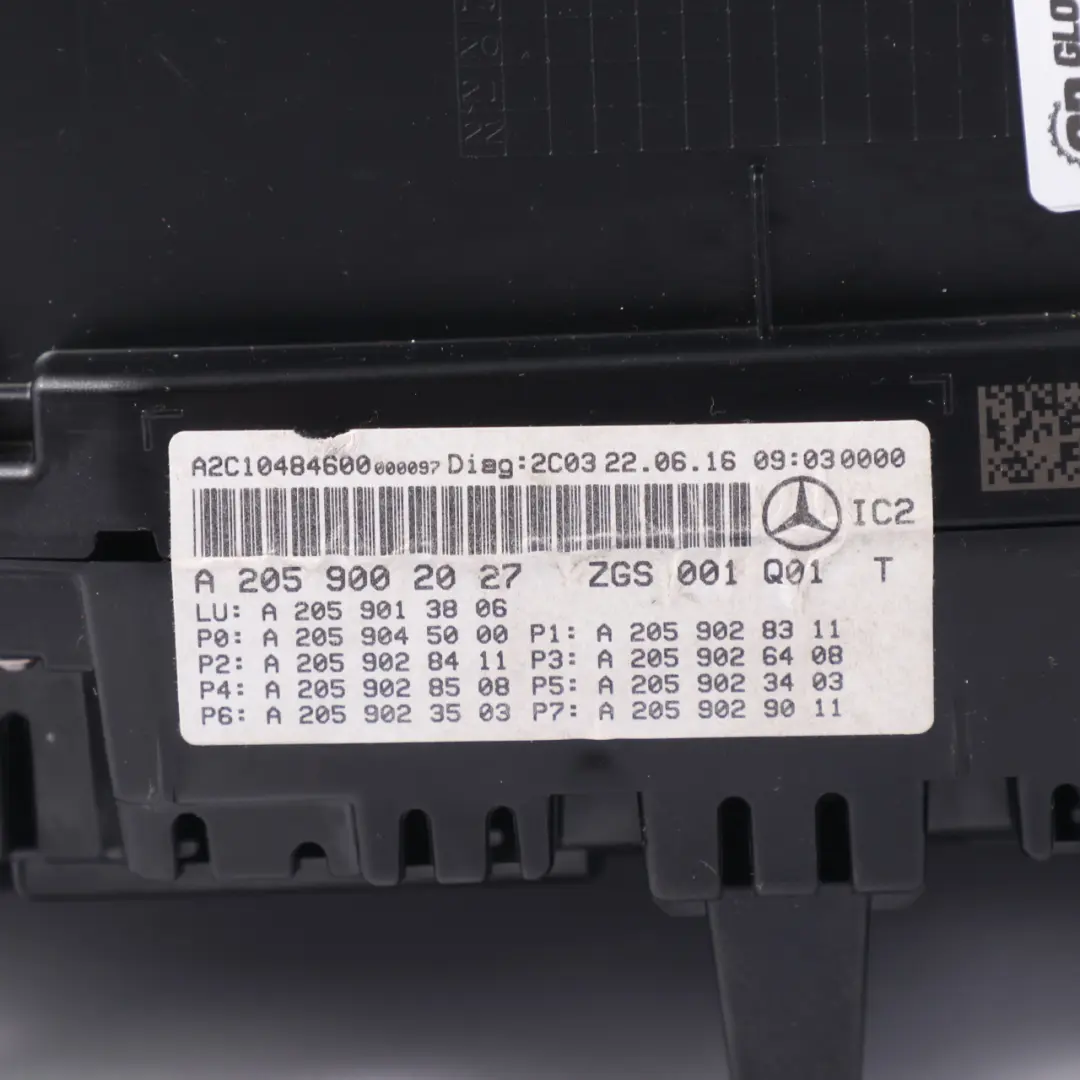 Mercedes W205 Petrol Instrument Cluster Speedometer Speedo Automatic - SKU rhd-A2059002027 - Part number A2059002027