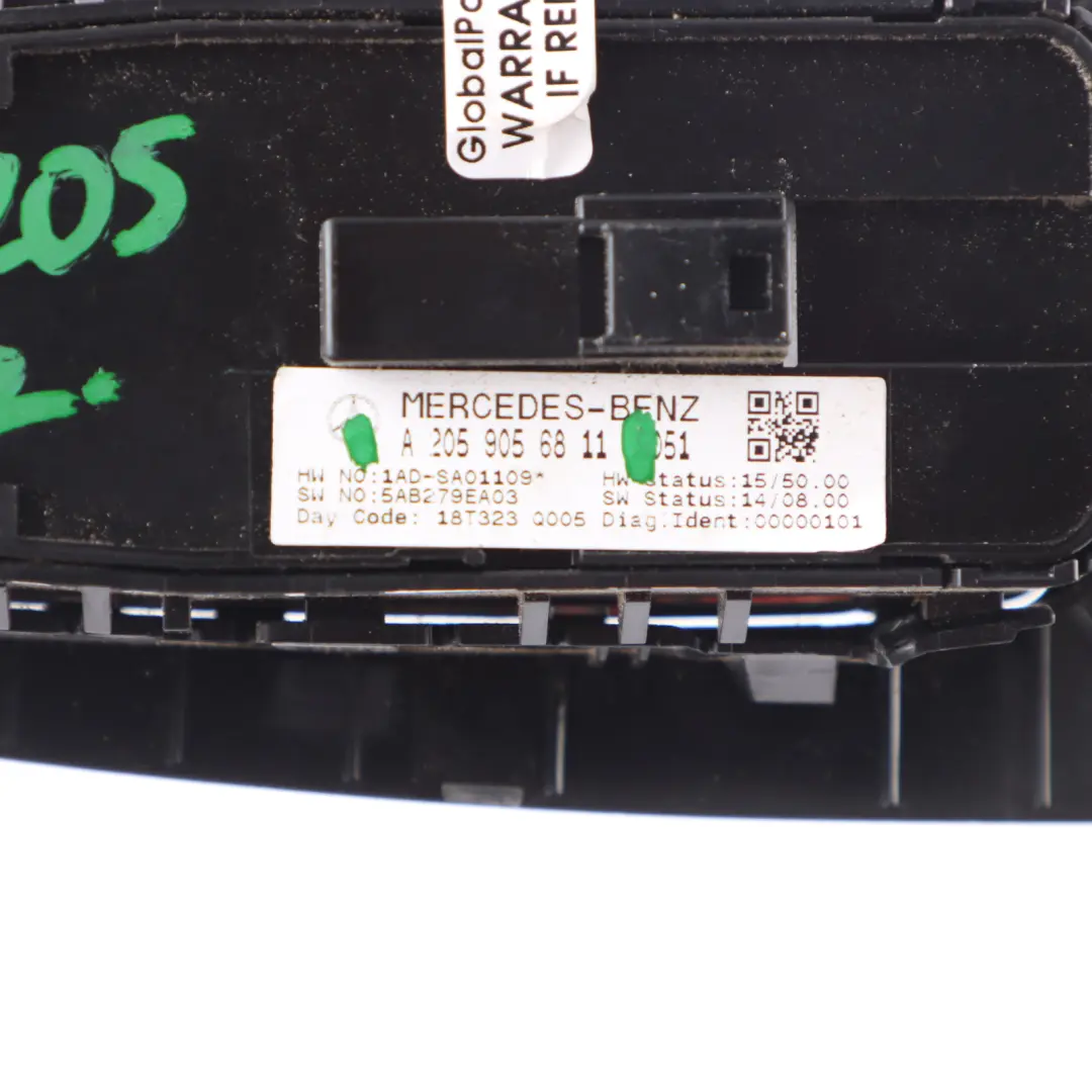 Mercedes W205 Window Lifter Switch Front Driver Side Control Panel - SKU rhd-A2059056811 - Part number A2059056811