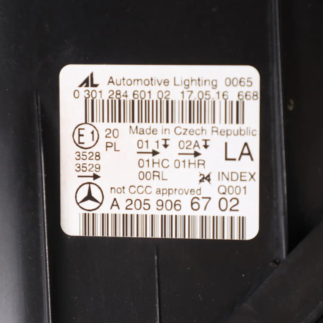 Headlamp Headlight Lamp Light Front Left N/S to Mercedes W205 with Part number A2059066702 Mercedes W205 Headlamp Headlight Lamp Light Front Left N/S - SKU rhd-A2059066702 - Part number A2059066702