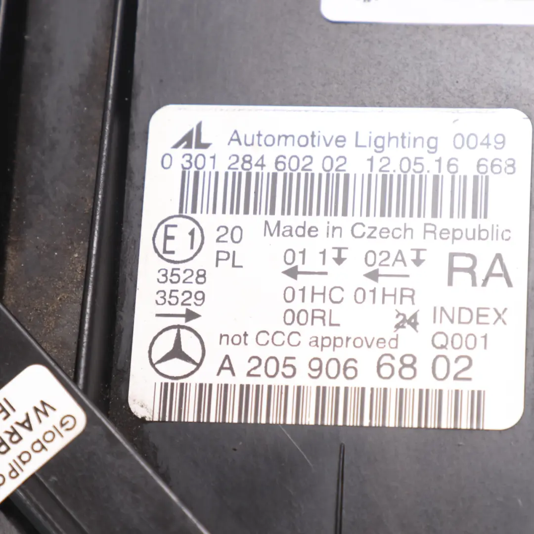 Headlamp Headlight Lamp Light Front Right O/S to Mercedes W205 with Part number A2059066802 Mercedes W205 Headlamp Headlight Lamp Light Front Right O/S - SKU rhd-A2059066802 - Part number A2059066802