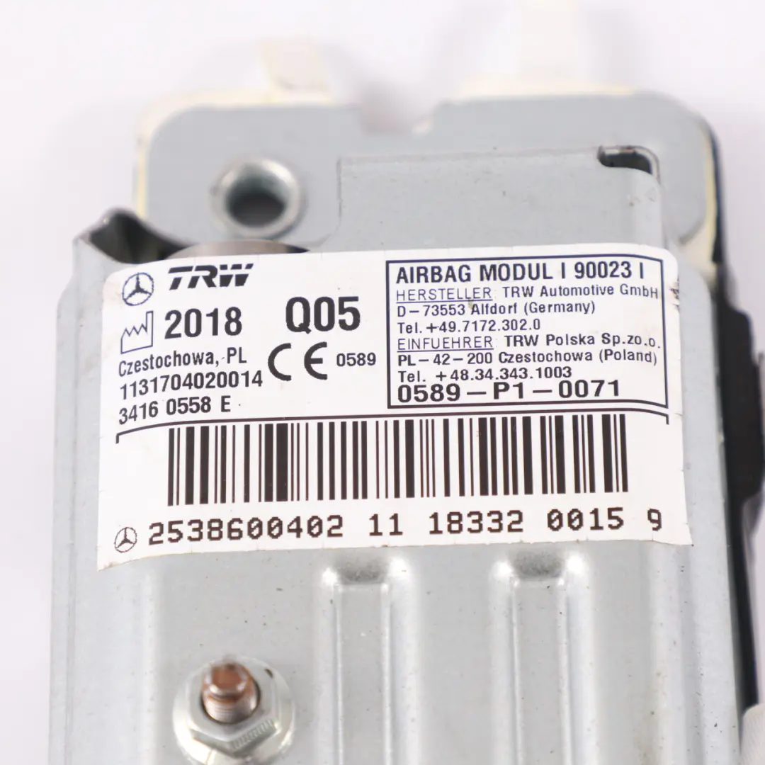 Dashboard Front Right O/S Driver Knee Air Module to Mercedes GLC X253 with Part number A2538600402 Mercedes GLC X253 Dashboard Front Right O/S Driver Knee Air Module - SKU rhd-A2538600402 - Part number A2538600402