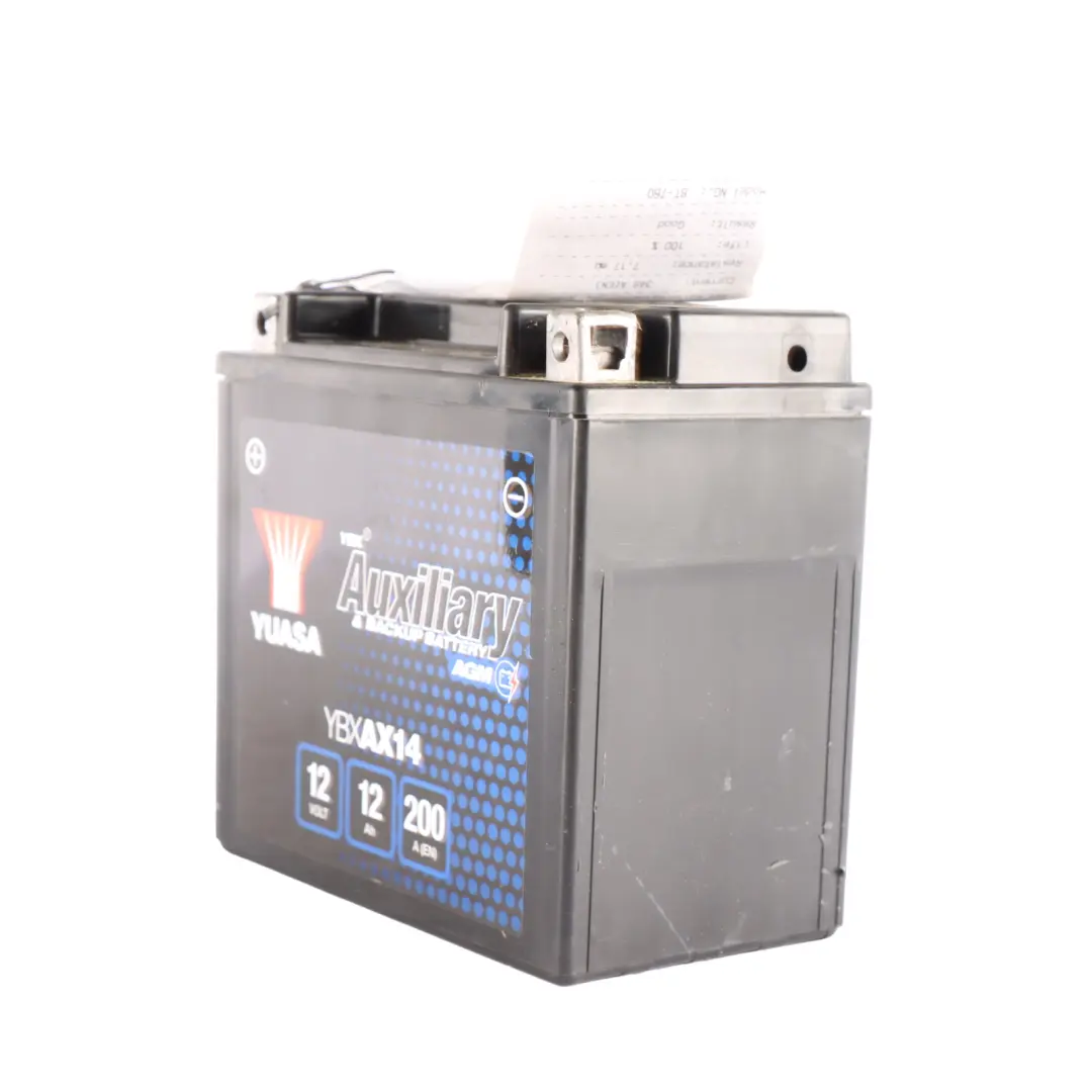  YUASA YBX AX14 12V Auxiliary Additional Generator Battery 12Ah 200A YBXAX14 - SKU YUASA YBX AX14 12Ah Accumulator - Part number YUASA YBX AX14 12Ah Accumulator