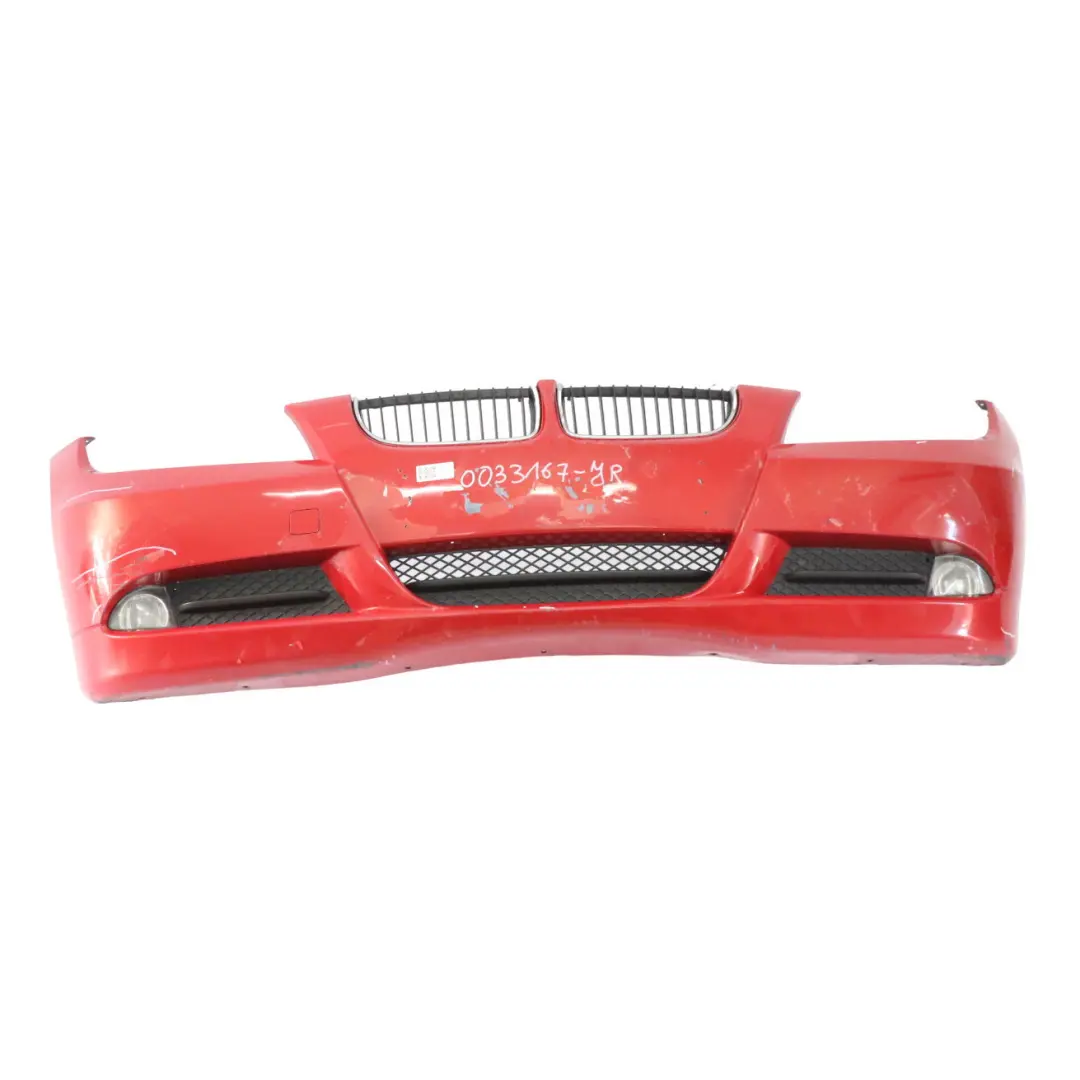 Complete Front Bumper Trim Panel Japanrot Japan Red - 438 to BMW E90 E91 with Part number 0033167 BMW E90 E91 Complete Front Bumper Trim Panel Japanrot Japan Red - 438 - SKU 0033167-JR - Part number 0033167