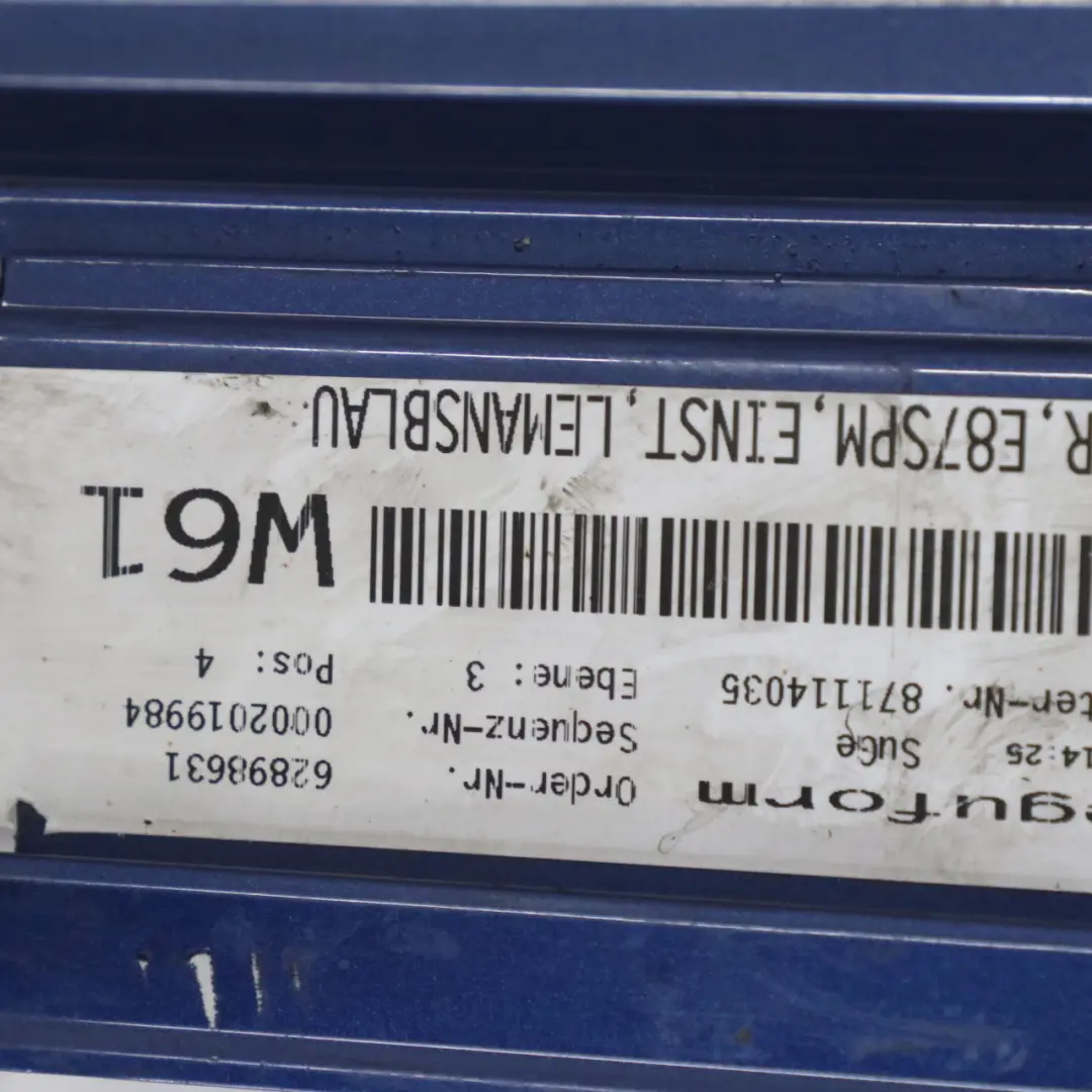 Bas de Porte Couverture Seuil Droite Le Mans Bleu - 381 pour BMW E87 LCI M Sport à propos du numéro de pièce 0033556 BMW E87 LCI M Sport Bas de Porte Couverture Seuil Droite Le Mans Bleu - 381 - SKU 0033556-LMB5 - Numéro de pièce 0033556