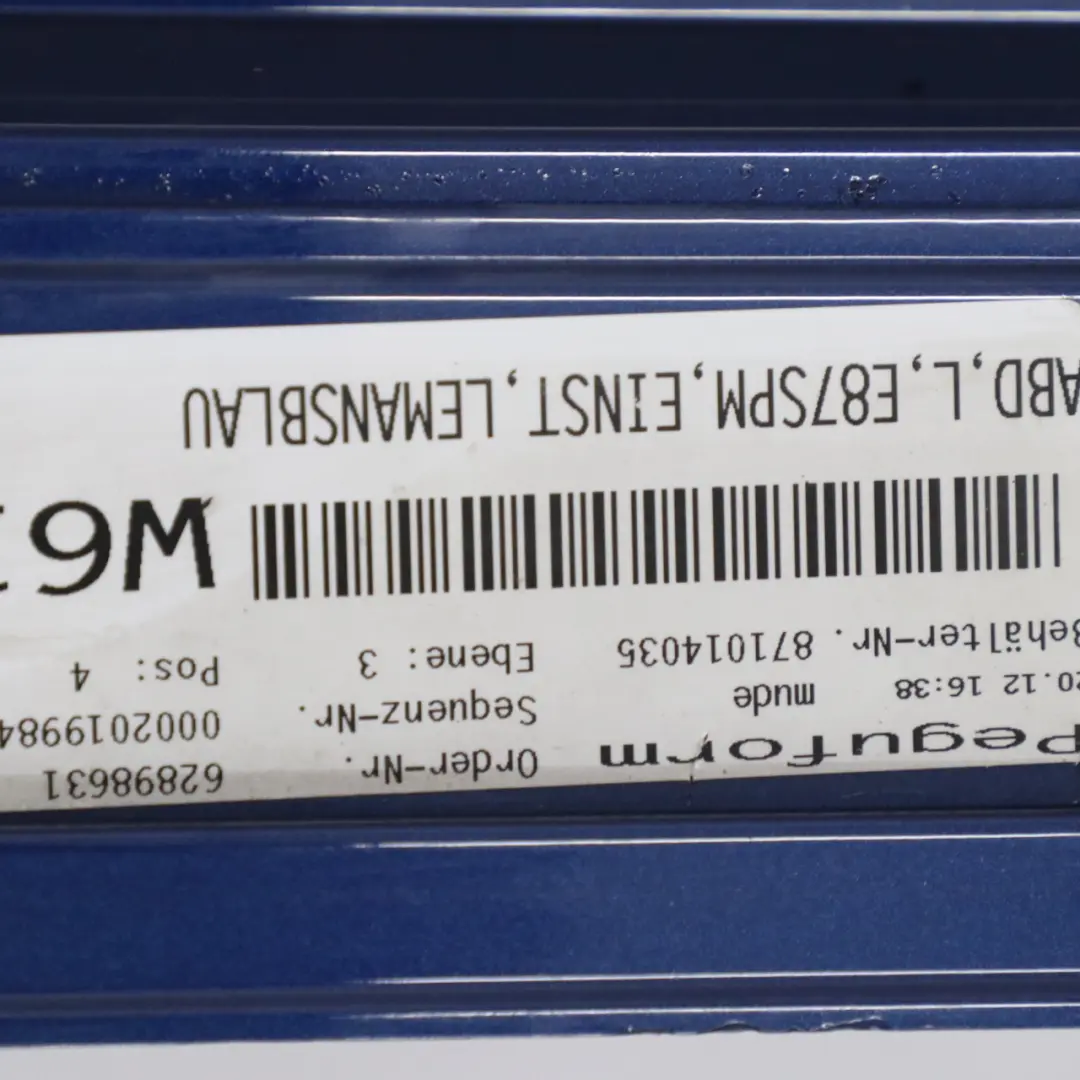 Schwellerleiste Blende Schweller links Le Mans Blau für BMW E87 LCI M Sport mit Teilenummer 0033557 BMW E87 LCI M Sport Schwellerleiste Blende Schweller links Le Mans Blau - SKU 0033557-LMB4 - Teilenummer 0033557