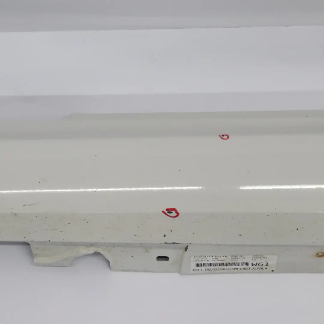 Faldón lateral M Sport Sill Strip Cubierta Izquierda Alpinweiss 300 para BMW E92 E93 con número de pieza 0036123 BMW E92 E93 Faldón lateral M Sport Sill Strip Cubierta Izquierda Alpinweiss 300 - SKU 0036123-AW2 - Número de pieza 0036123