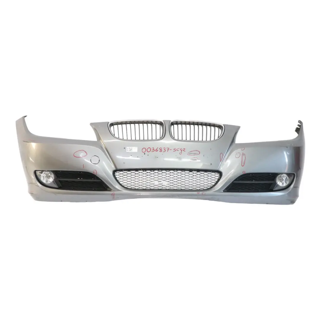 Front Bumper Trim Panel Complete Spacegrau Grey - A52 to BMW E90 E91 LCI with Part number 0036837 BMW E90 E91 LCI Front Bumper Trim Panel Complete Spacegrau Grey - A52 - SKU 0036837-SCG2 - Part number 0036837