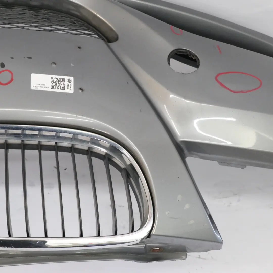 Front Bumper Trim Panel Complete Spacegrau Grey - A52 to BMW E90 E91 LCI with Part number 0036837 BMW E90 E91 LCI Front Bumper Trim Panel Complete Spacegrau Grey - A52 - SKU 0036837-SCG2 - Part number 0036837