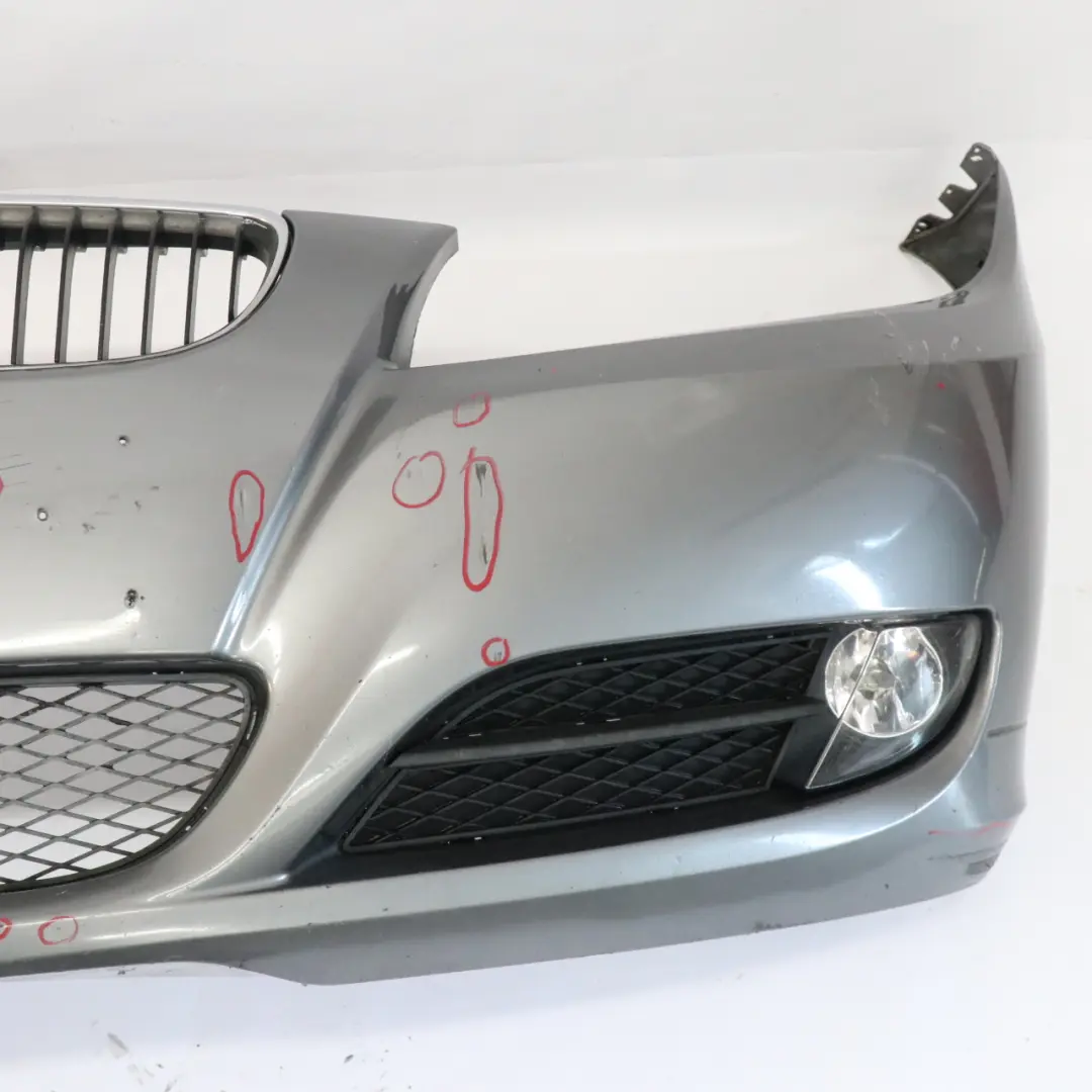 BMW E90 E91 LCI Front Bumper Trim Panel Complete Spacegrau Grey - A52 - SKU 0036837-SCG2 - Part number 0036837