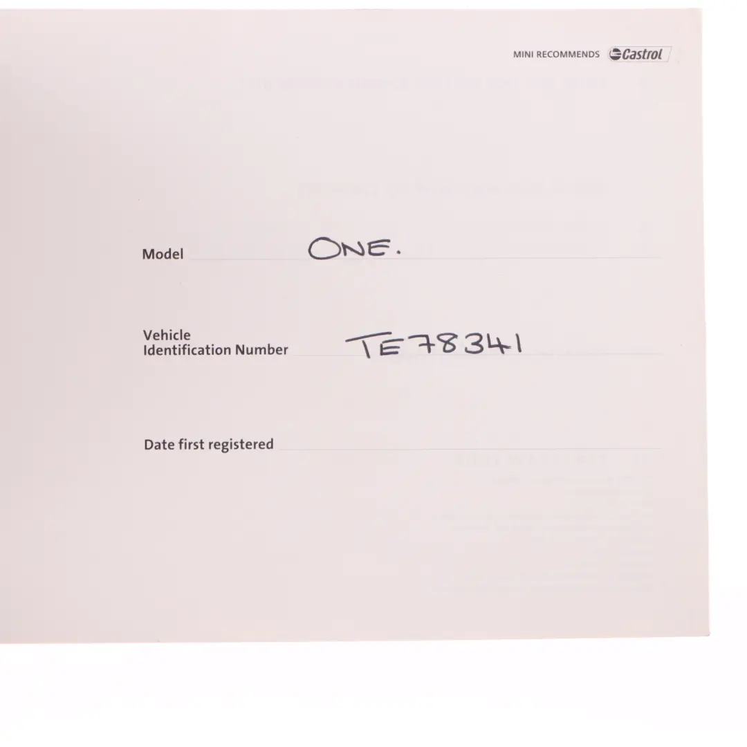 Owner's Handbook Service Booklet Set Pouch Case to Mini R50 R53 with Part number 0156447 Mini R50 R53 Owner's Handbook Service Booklet Set Pouch Case - SKU 0156447-3 - Part number 0156447
