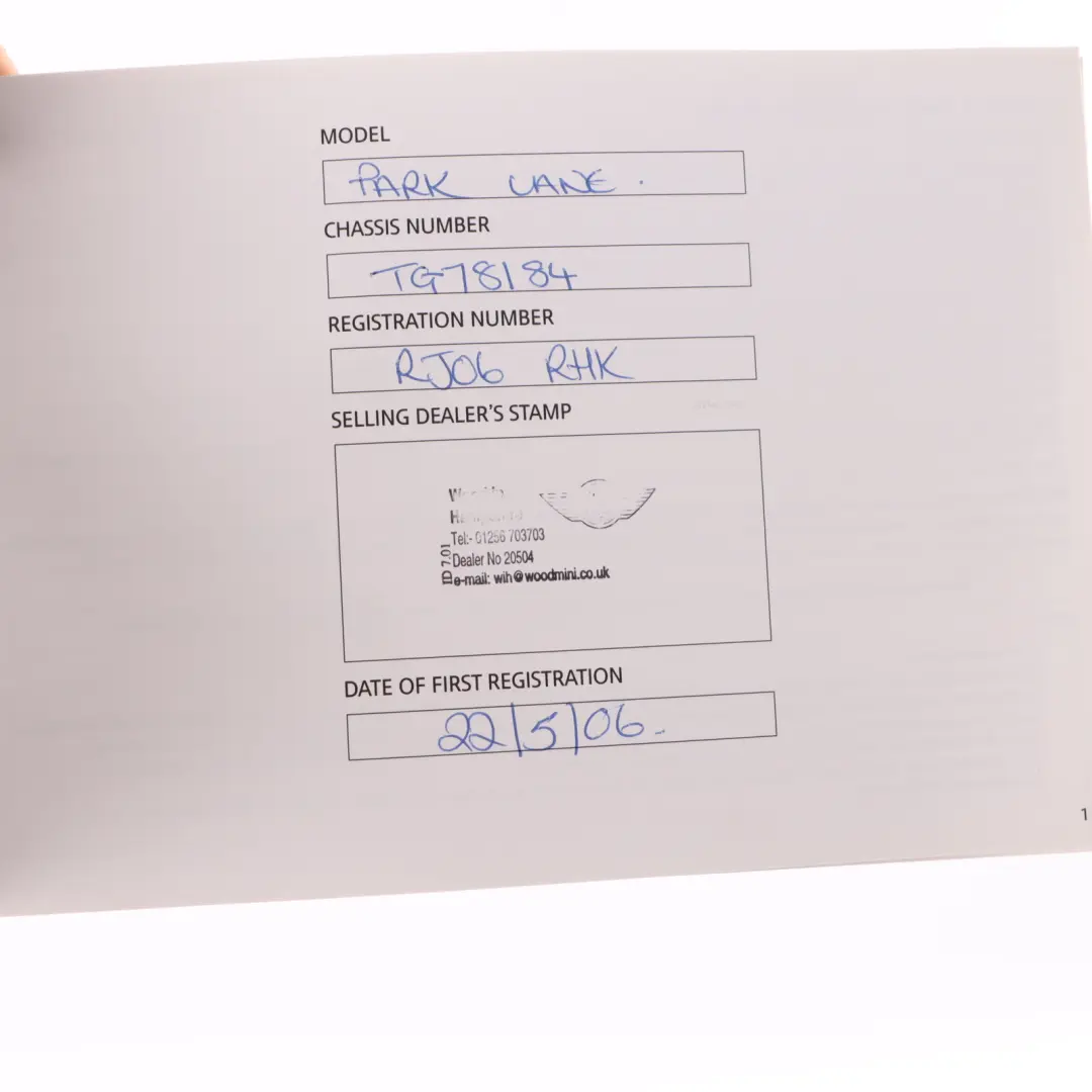 Mini Cooper R50 R53 Owner's Handbook Instructions Pouch Case Wallet Set - SKU 0156881-1 - Part number 0156881