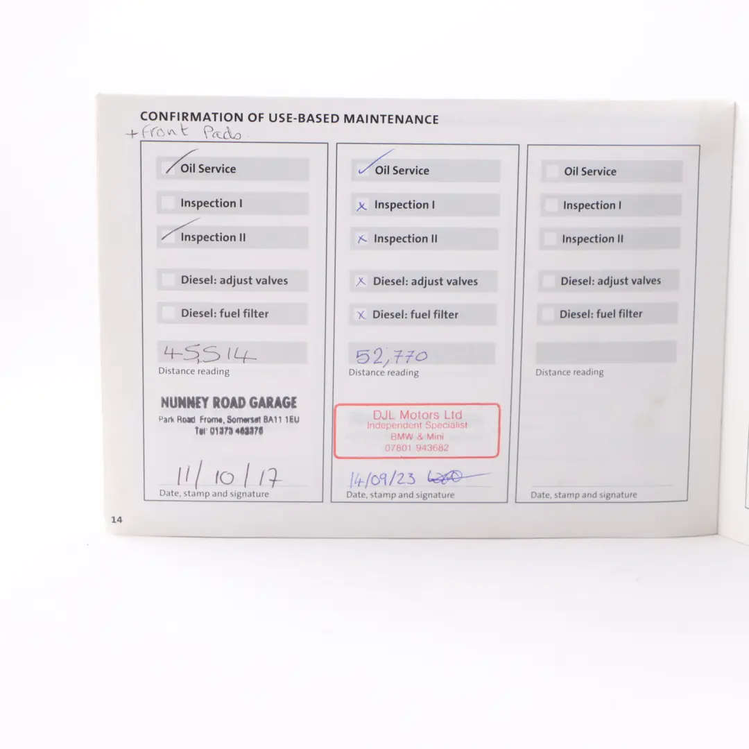 BMW Mini 1 R50 R52 R53 Service Booklet Owner's Handbook Set Pouch Case - SKU 0158093-1 - Part number 0158093