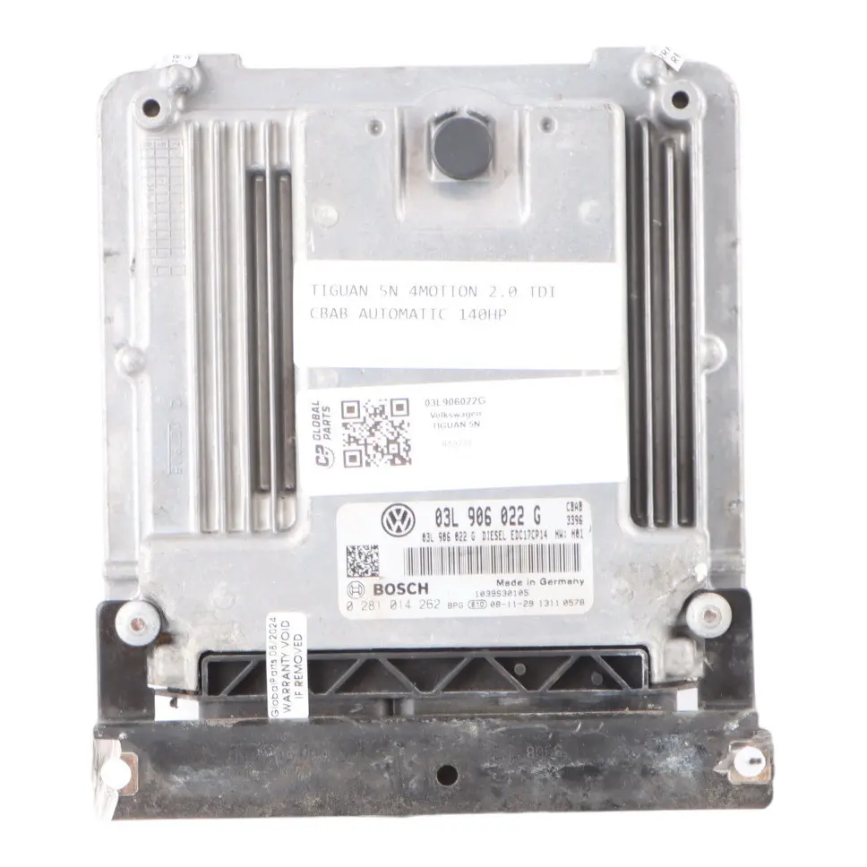 2.0TDI 4motion 140HP CBAB Engine Control Unit Automatic to VW Tiguan 5N with Part number 03L906022G VW Tiguan 5N 2.0TDI 4motion 140HP CBAB Engine Control Unit Automatic - SKU 03L906022G - Part number 03L906022G