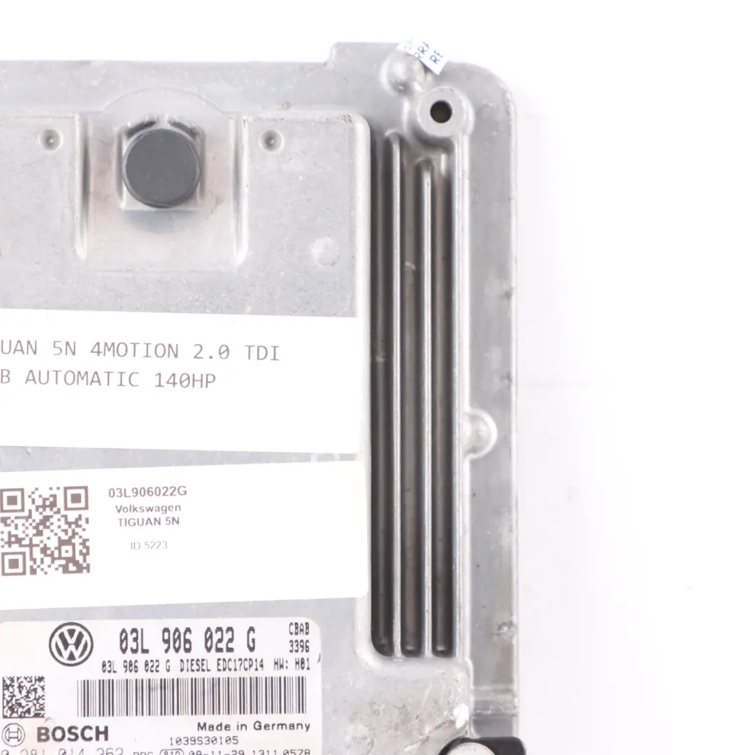 VW Tiguan 5N 2.0TDI 4motion 140HP CBAB Engine Control Unit Automatic - SKU 03L906022G - Part number 03L906022G