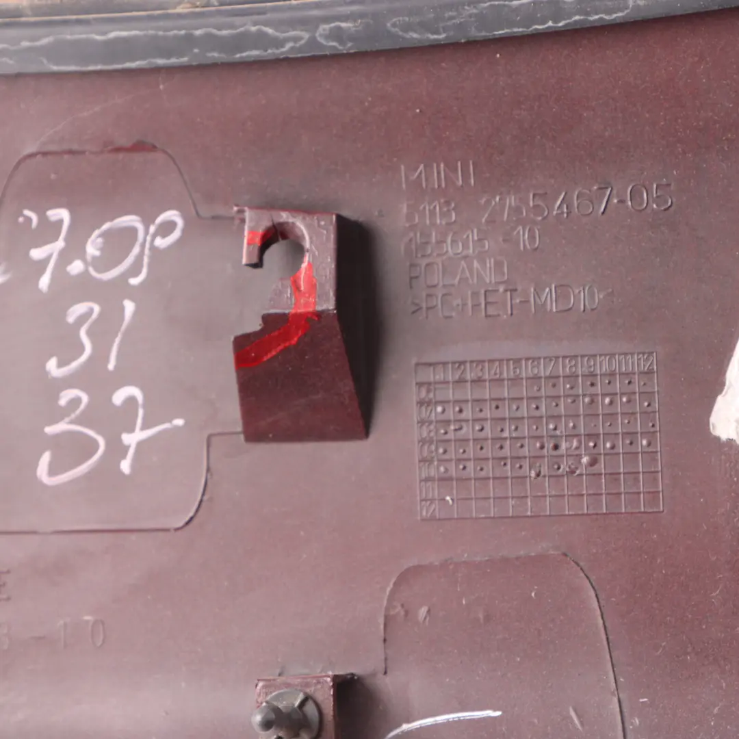 Inlet Intake Hood Bonnet Trim Chili Red - 851 to Mini Cooper S R55 R56 R57 Air with Part number 0415378 Mini Cooper S R55 R56 R57 Air Inlet Intake Hood Bonnet Trim Chili Red - 851 - SKU 0430302-CHRED2 - Part number 0415378