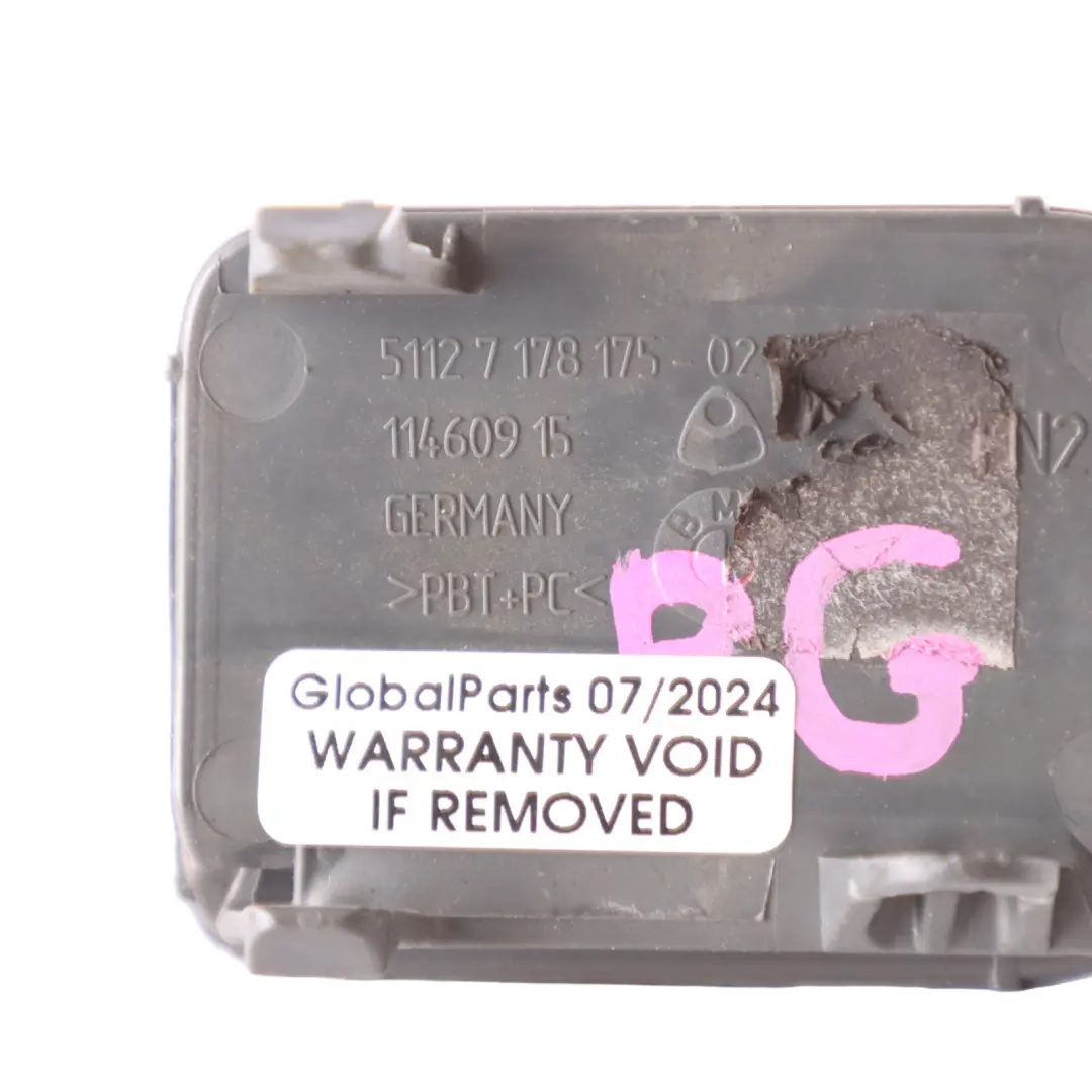 Bumper Flap Towing Eye Platinum Grey Metallic - A68 7178175 to BMW 1 E60 LCI Rear with Part number 0422362 BMW 1 E60 LCI Rear Bumper Flap Towing Eye Platinum Grey Metallic - A68 7178175 - SKU 0422362-PG - Part number 0422362