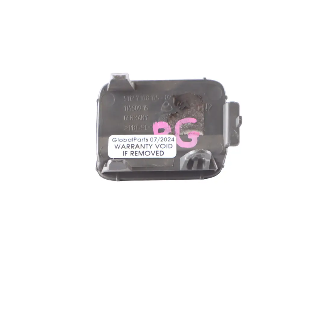 Bumper Flap Towing Eye Platinum Grey Metallic - A68 7178175 to BMW 1 E60 LCI Rear with Part number 0422362 BMW 1 E60 LCI Rear Bumper Flap Towing Eye Platinum Grey Metallic - A68 7178175 - SKU 0422362-PG - Part number 0422362