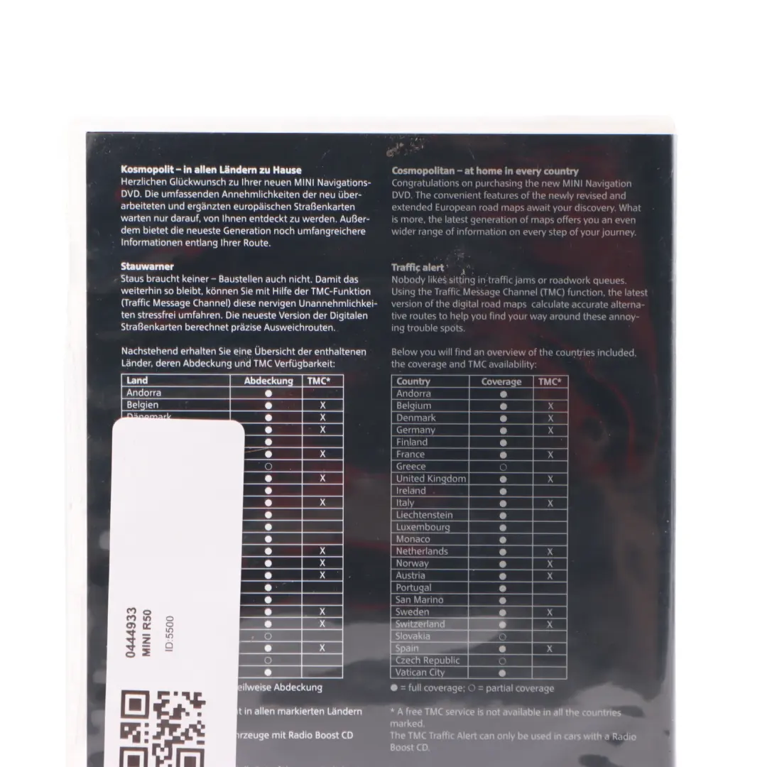 Update DVD Road Map Of Europe High 2008-2 to Mini R50 R52 R53 with Part number 0444933 Mini R50 R52 R53 Update DVD Road Map Of Europe High 2008-2 - SKU 0444933 - Part number 0444933