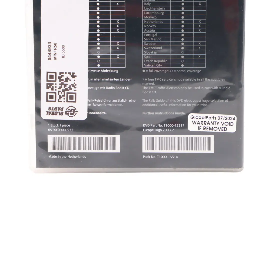Update DVD Road Map Of Europe High 2008-2 to Mini R50 R52 R53 with Part number 0444933 Mini R50 R52 R53 Update DVD Road Map Of Europe High 2008-2 - SKU 0444933 - Part number 0444933