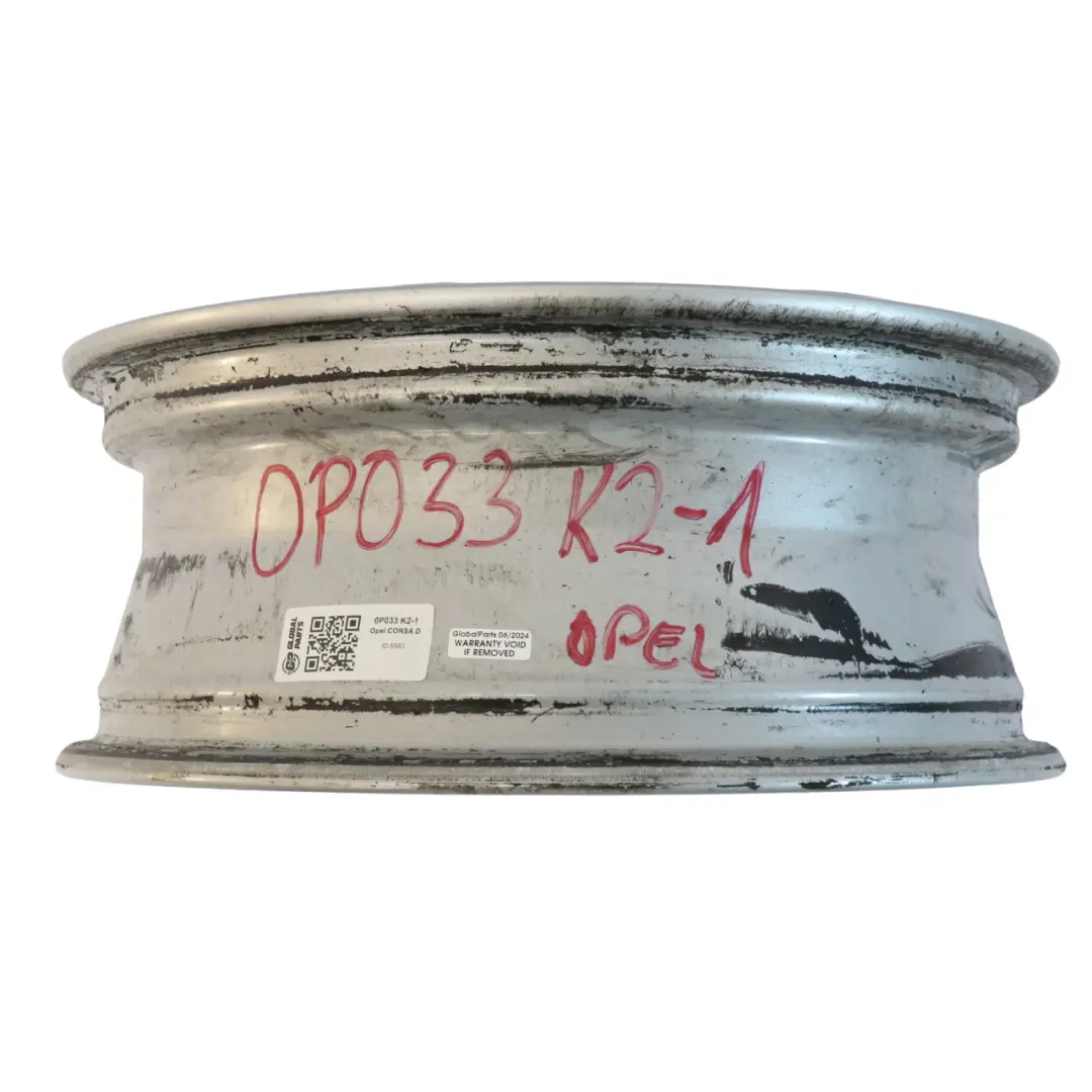 Silber Felge Leichtmetallfelge 0P033 16" 6J ET:40 K2 für Opel Corsa D mit Teilenummer 0P033 K2 Opel Corsa D Silber Felge Leichtmetallfelge 0P033 16" 6J ET:40 K2 - SKU 0P033 K2-1 - Teilenummer 0P033 K2