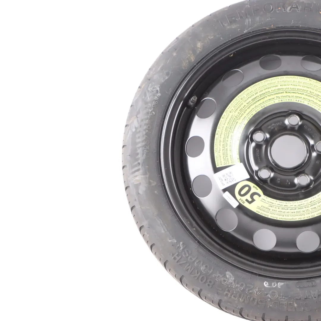 Koło Zapasowe Stalowe R16 3,5J 125/70 do Audi A3 8P o numerze 1K0601027AL Audi A3 8P Koło Zapasowe Stalowe R16 3,5J 125/70 - SKU 1K0601027AL - Numer Części 1K0601027AL