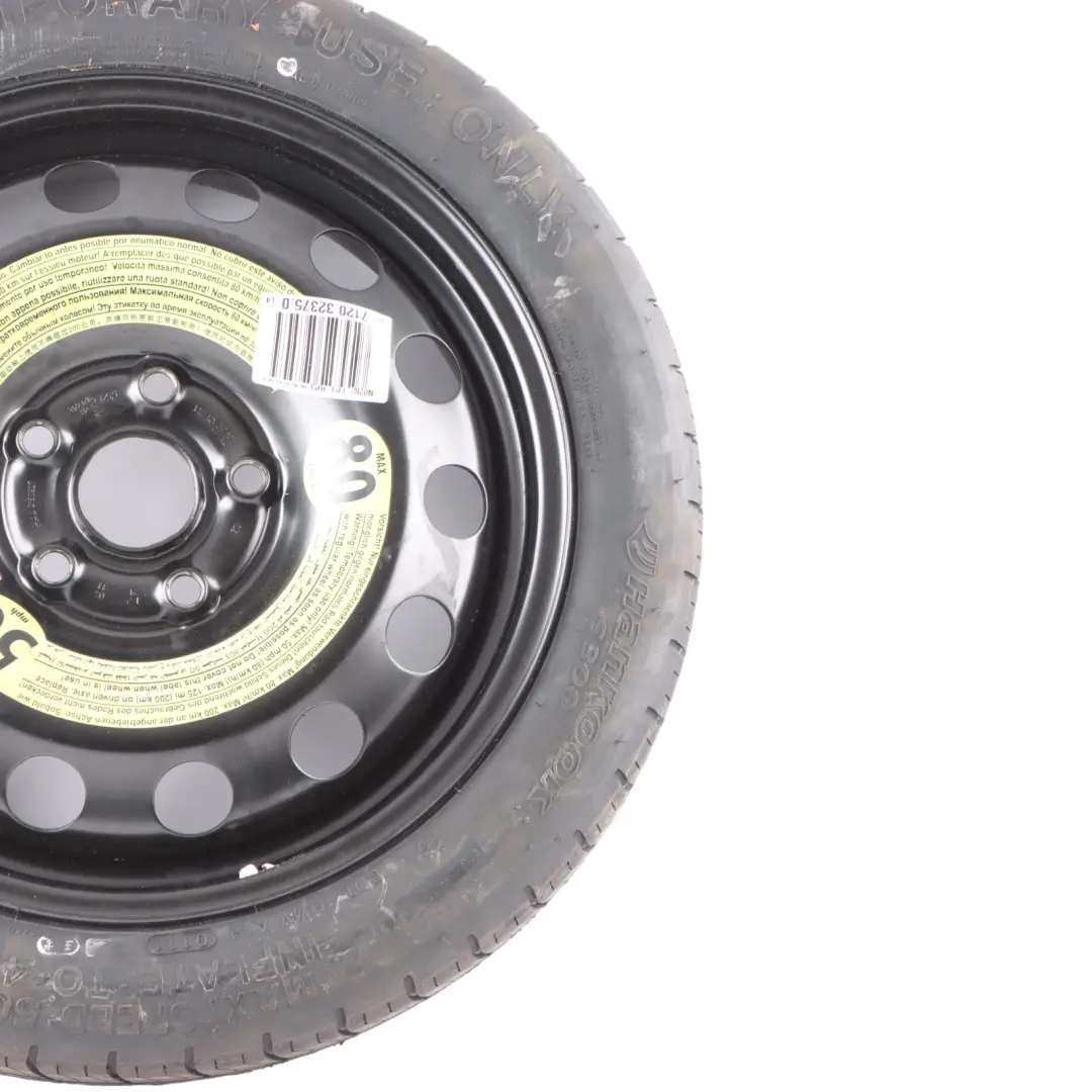 Ruota scorta salvaspazio Acciaio R16 3,5J 125/70 per Audi A3 8P con numero di parte 1K0601027AL Audi A3 8P Ruota scorta salvaspazio Acciaio R16 3,5J 125/70 - SKU 1K0601027AL - Numero di parte 1K0601027AL