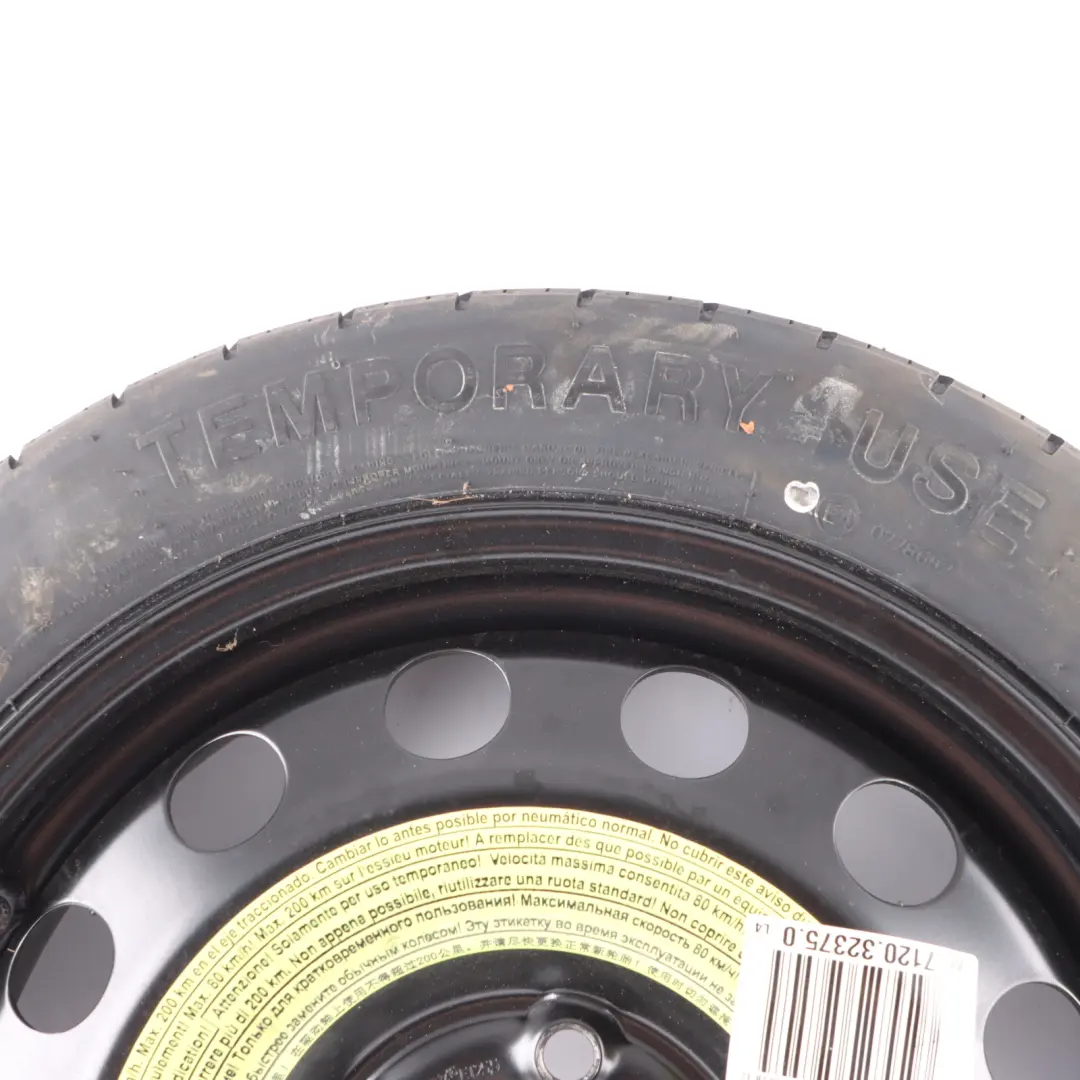 secours Roue d'économie d'espace Acier R16 3,5J 125/70 pour Audi A3 8P à propos du numéro de pièce 1K0601027AL Audi A3 8P secours Roue d'économie d'espace Acier R16 3,5J 125/70 - SKU 1K0601027AL - Numéro de pièce 1K0601027AL