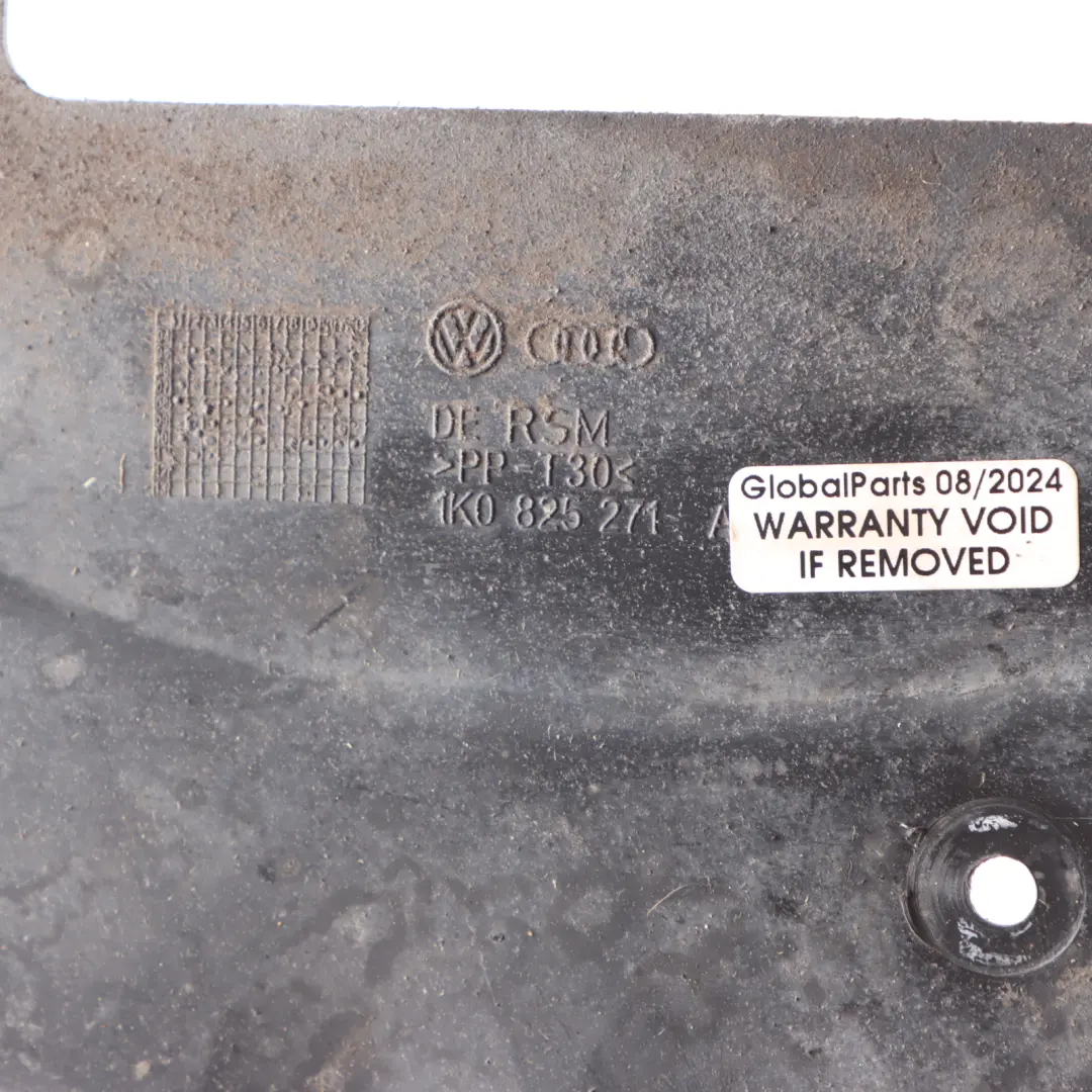 Under Tray Panel Audi A3 8P VW Golf 5 Underbody Guard Front Left N/S to with Part number 1K0825271A Under Tray Panel Audi A3 8P VW Golf 5 Underbody Guard Front Left N/S - SKU 1K0825271A - Part number 1K0825271A