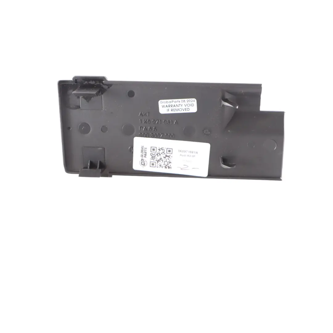 Audi A3 8P Couvre-câble de siège avant Panneau de garniture noir - SKU 1K0971981A - Numéro de pièce 1K0971981A