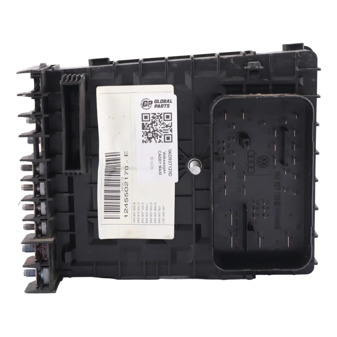 Caja fusibles control Distribución energía para VW Volkswagen Caddy Maxi con número de pieza 1KO937125D VW Volkswagen Caddy Maxi Caja fusibles control Distribución energía - SKU 1KO937125D - Número de pieza 1KO937125D