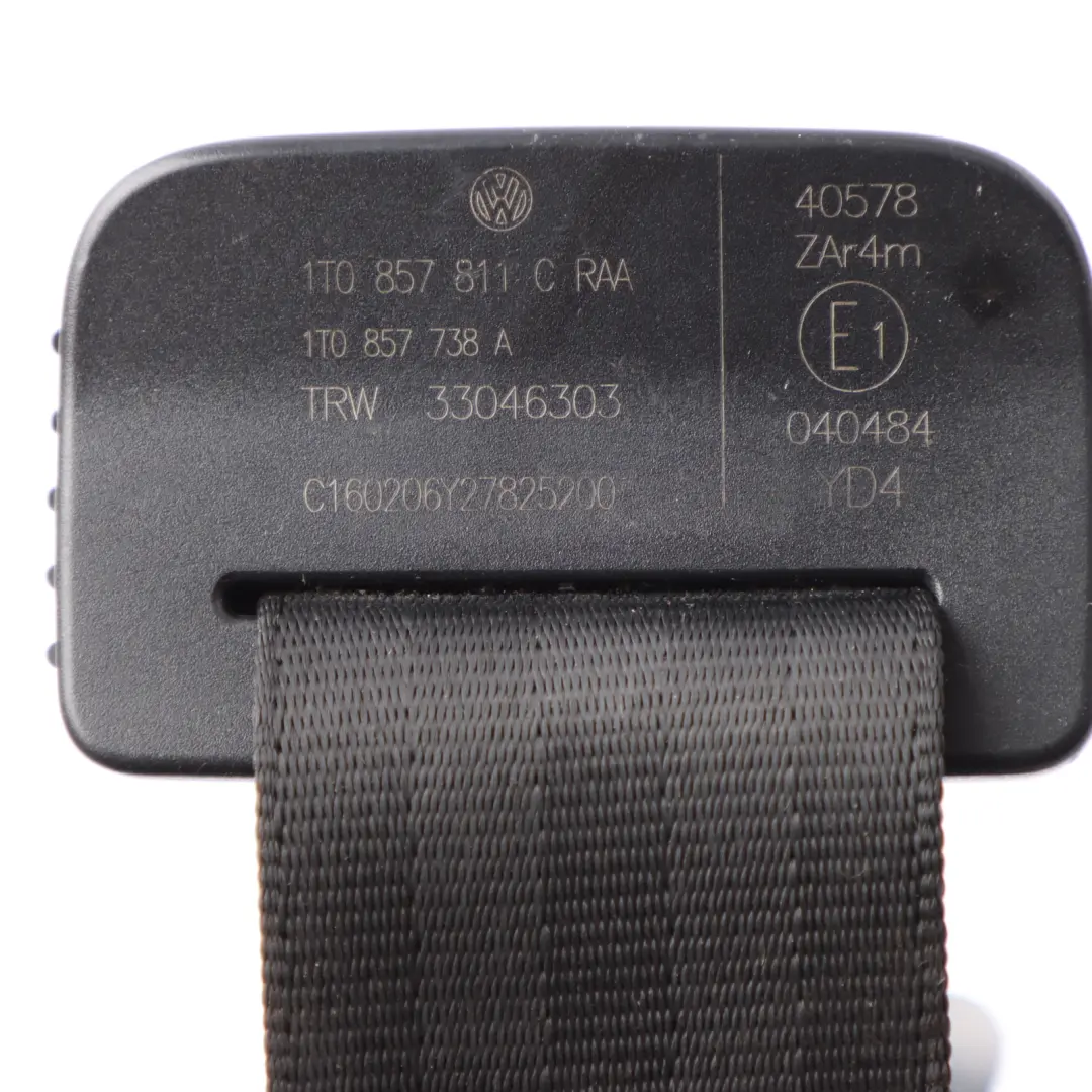 Belt Rear Left N/S Black 3rd Third Row to VW Volkswagen Touran 1T Seat with Part number 1T0857811C VW Volkswagen Touran 1T Seat Belt Rear Left N/S Black 3rd Third Row - SKU 1T0857811C - Part number 1T0857811C