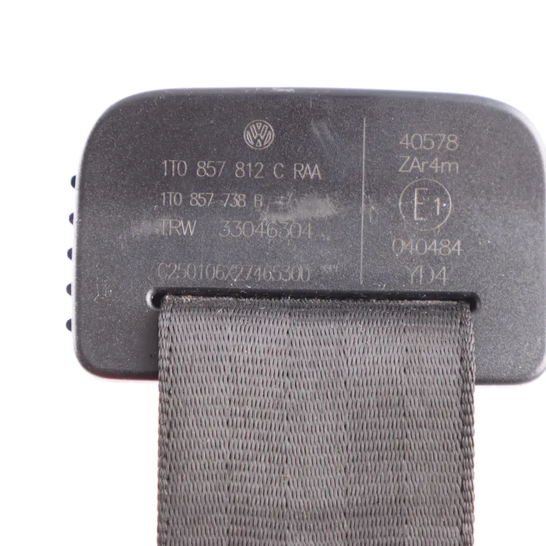 Belt Rear Right O/S Safety Belt Black to Volkswagen Touran 1T Seat with Part number 1T0857812C Volkswagen Touran 1T Seat Belt Rear Right O/S Safety Belt Black - SKU 1T0857812C - Part number 1T0857812C