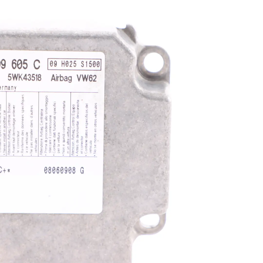 Safety SRS Air Control Module Unit to Volkswagen Touran 1T with Part number 1T0909605C Volkswagen Touran 1T Safety SRS Air Control Module Unit - SKU 1T0909605C - Part number 1T0909605C