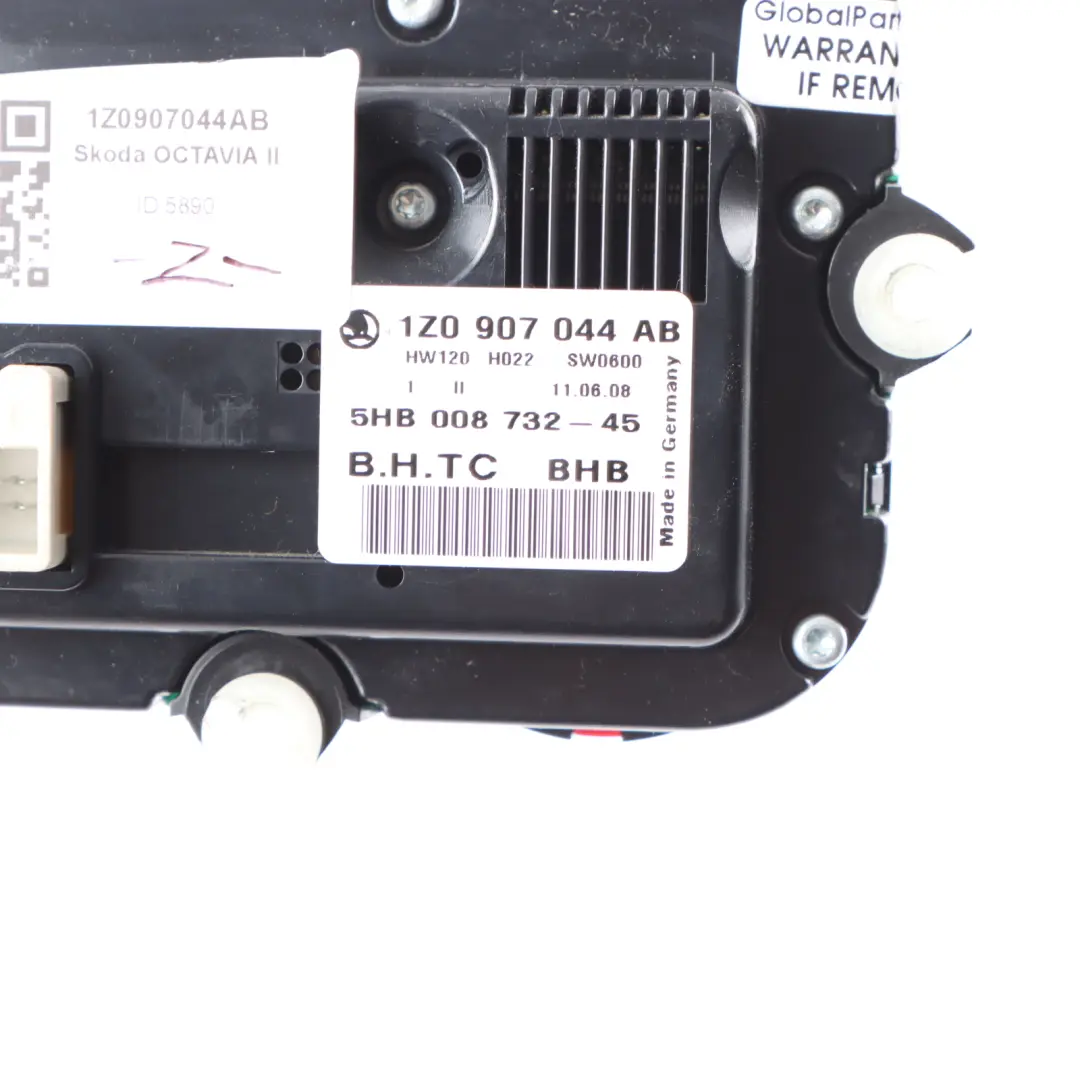 Skoda Octavia Mk2 Heater Climate A/C Control Unit Switch Panel - SKU 1Z0907044AB - Part number 1Z0907044AB