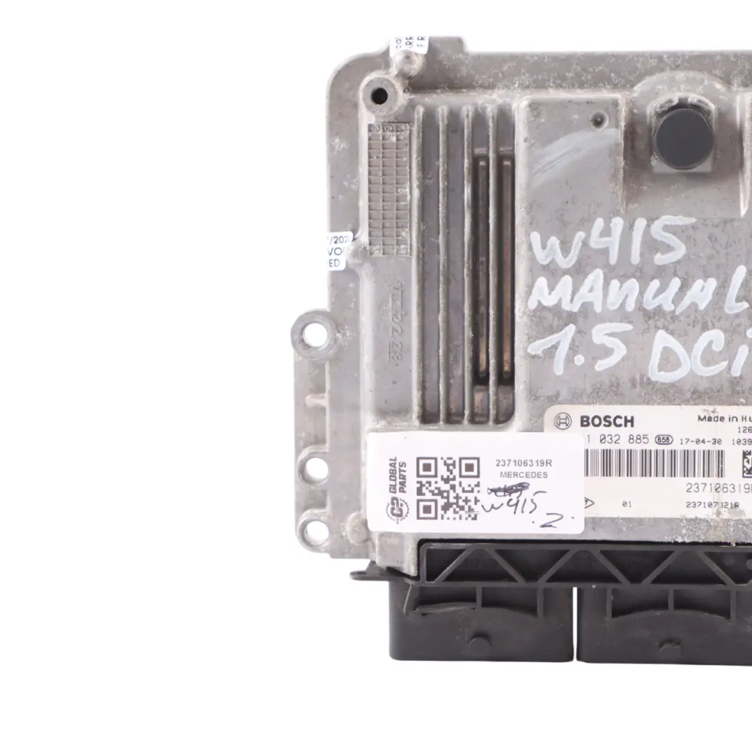 Mercedes W415 1.5 DCI OM607.951 Engine Control Unit Module ECU Manual - SKU 237106319R - Part number 237106319R
