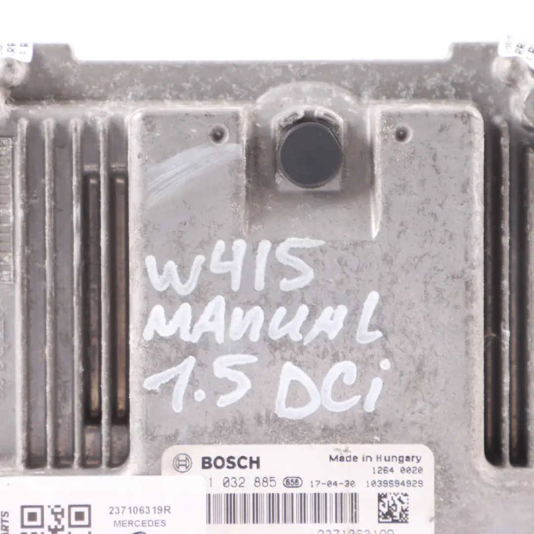 OM607.951 Engine Control Unit Module ECU Manual to Mercedes W415 1.5 DCI with Part number 237106319R Mercedes W415 1.5 DCI OM607.951 Engine Control Unit Module ECU Manual - SKU 237106319R - Part number 237106319R