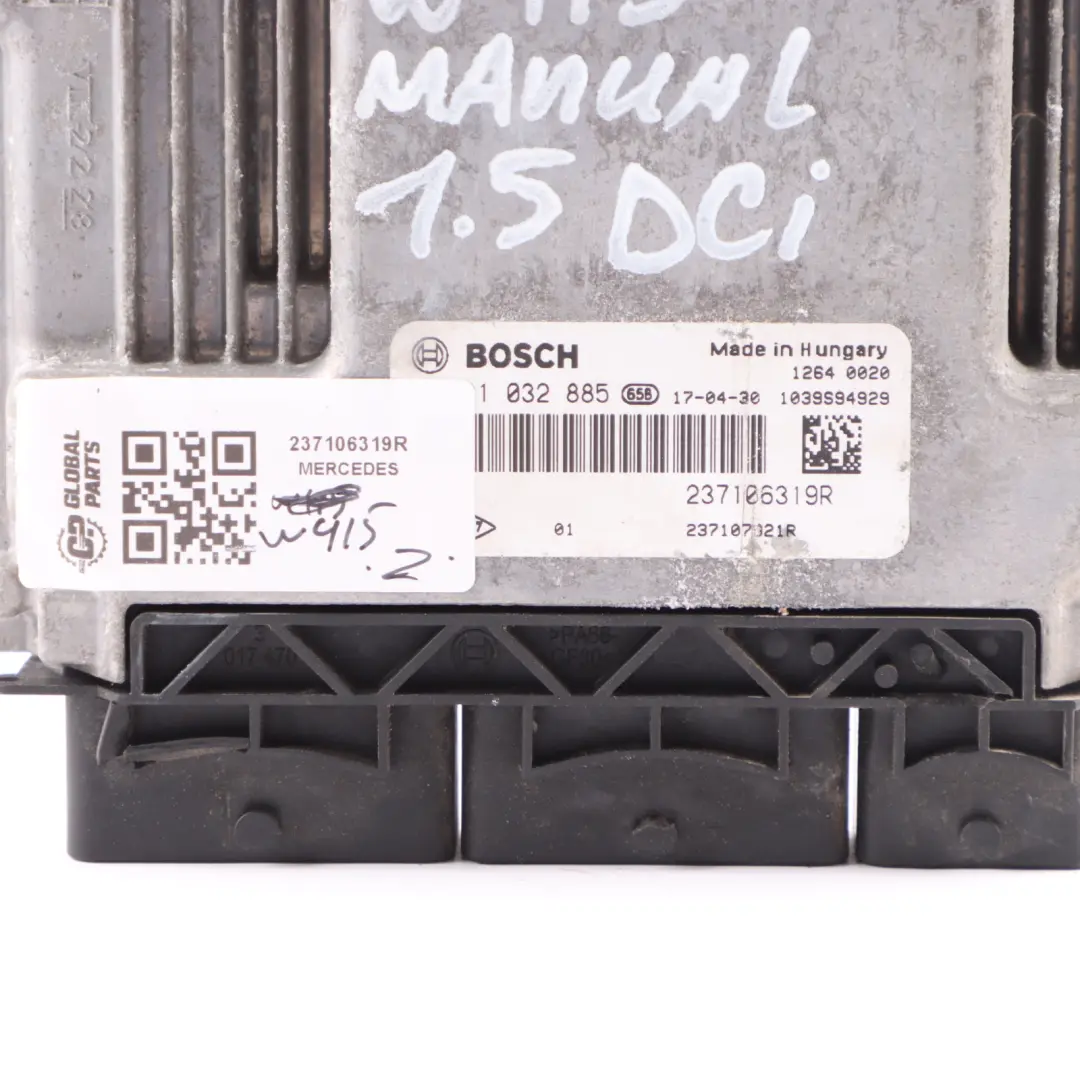 Mercedes W415 1.5 DCI OM607.951 Engine Control Unit Module ECU Manual - SKU 237106319R - Part number 237106319R