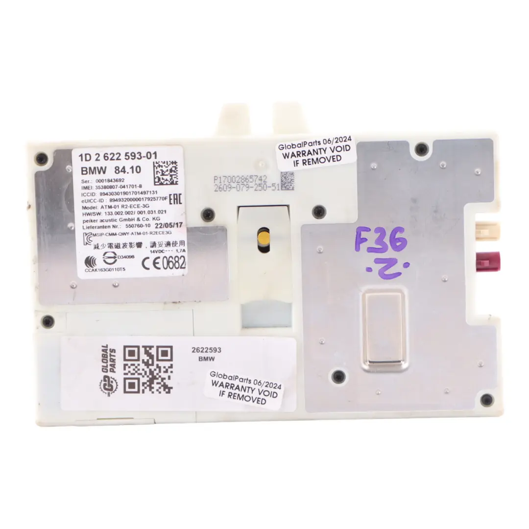 Module de commande télématique Bluetooth ECU pour BMW F30 F36 à propos du numéro de pièce 2622593 BMW F30 F36 Module de commande télématique Bluetooth ECU - SKU 2622593 - Numéro de pièce 2622593