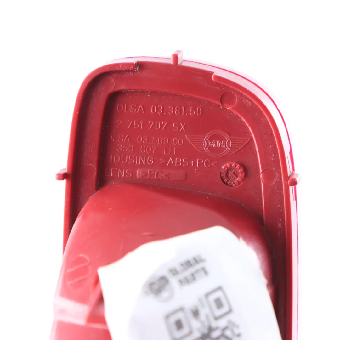 F58 R59 Feu arrière de pare chocs Feu de brouillard gauche pour Mini R56 R57 à propos du numéro de pièce 2751707 Mini R56 R57 F58 R59 Feu arrière de pare chocs Feu de brouillard gauche - SKU 2751707-2 - Numéro de pièce 2751707