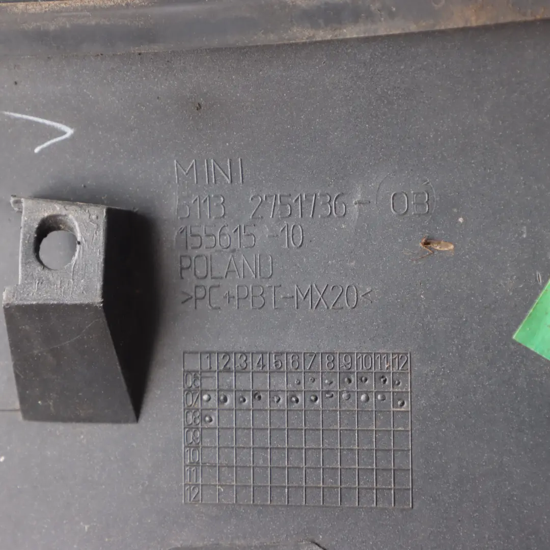 Inlet Grille Bonnet Hood Dark Silver Metallic to Mini Cooper S R55 R56 Air with Part number 2751736 Mini Cooper S R55 R56 Air Inlet Grille Bonnet Hood Dark Silver Metallic - SKU 2751736-DS - Part number 2751736