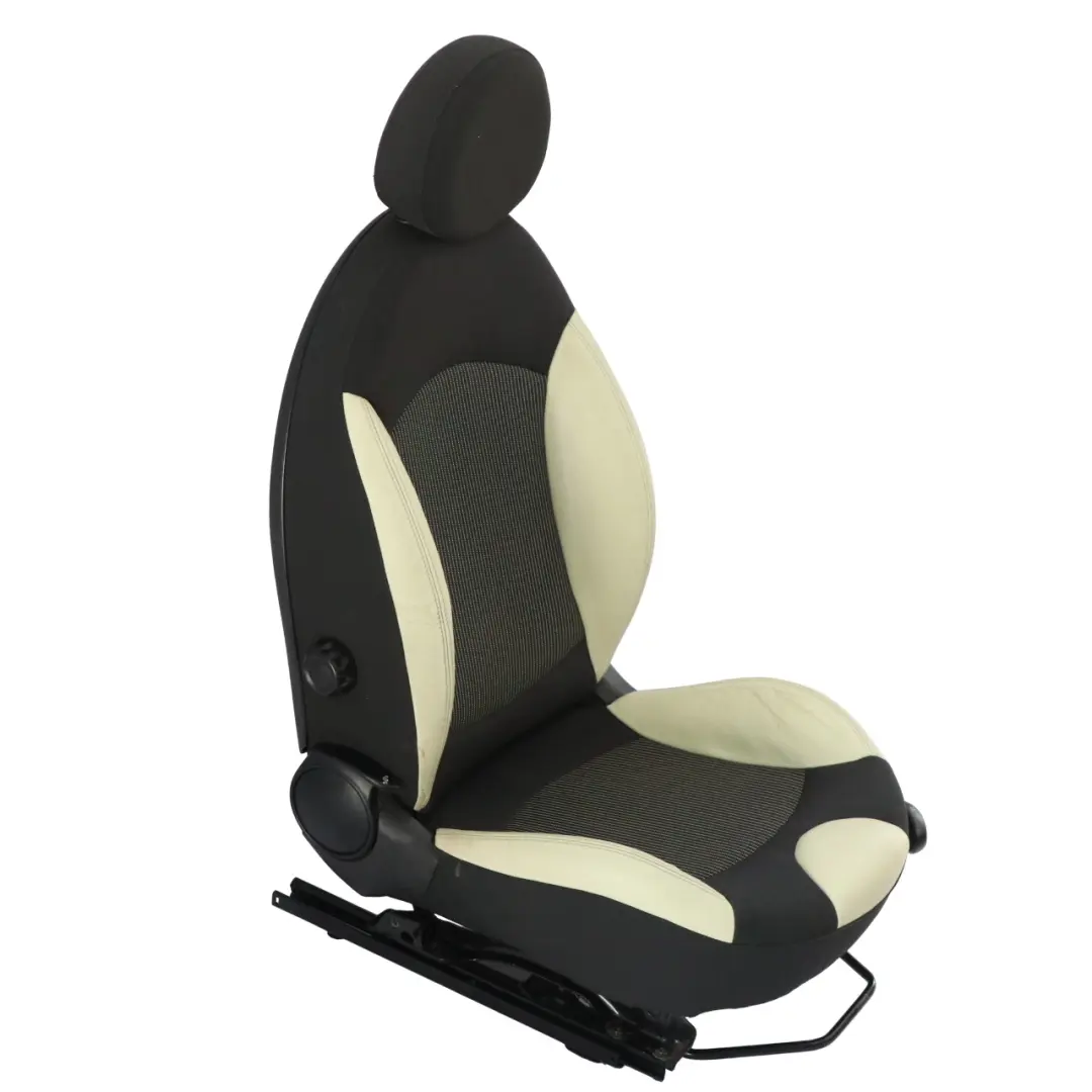 Mini Cooper One R55 R56 R57 Vorne Links Sitz Sportsitz Stoff Leder Cremeweiss - SKU 2753493 - Teilenummer 2753493