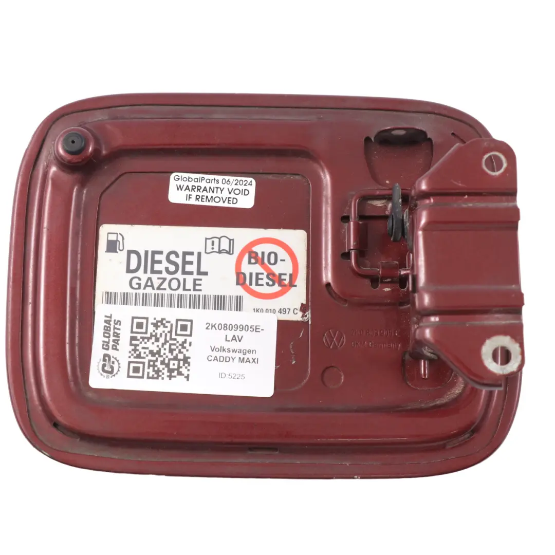 Tapa Depósito Combustible Tapa Rojo Lava - LL3U para Volkswagen Caddy Maxi con número de pieza 2K0809905E Volkswagen Caddy Maxi Tapa Depósito Combustible Tapa Rojo Lava - LL3U - SKU 2K0809905E-LAV - Número de pieza 2K0809905E