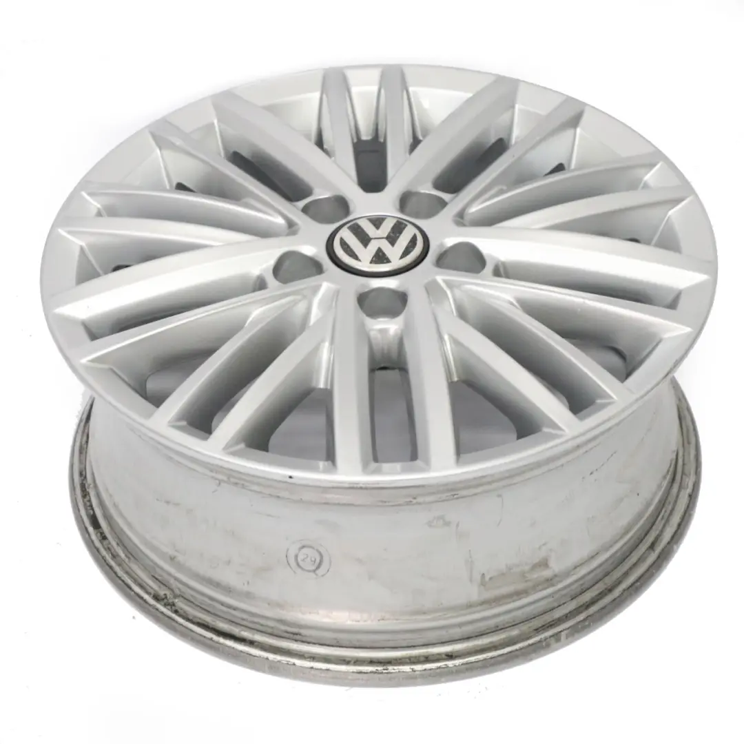 VW Volkswagen Caddy Srebrna Felga Aluminiowa 16" 6J ET:50 - SKU 2K5601025J-2 - Numer Części 2K5601025J