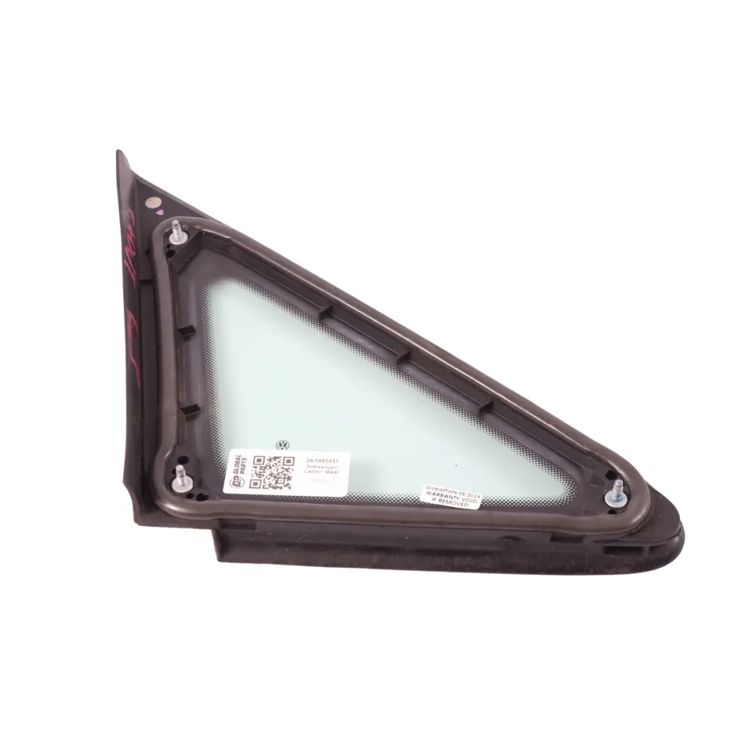 Volkswagen Caddy 2K Triangle de verre de la vitre de la porte avant gauche AS2 - SKU 2K5845411 - Numéro de pièce 2K5845411