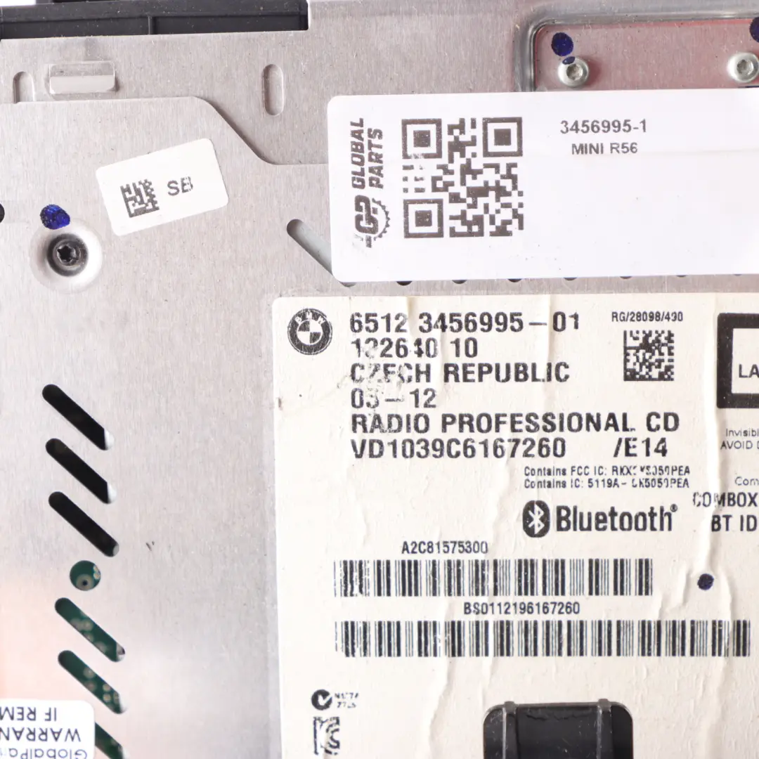 Radio Boost CD Player Unit Head to Mini Cooper One R55 R56 R57 LCI R60 with Part number 3456995 Mini Cooper One R55 R56 R57 LCI R60 Radio Boost CD Player Unit Head - SKU 3456995-1 - Part number 3456995
